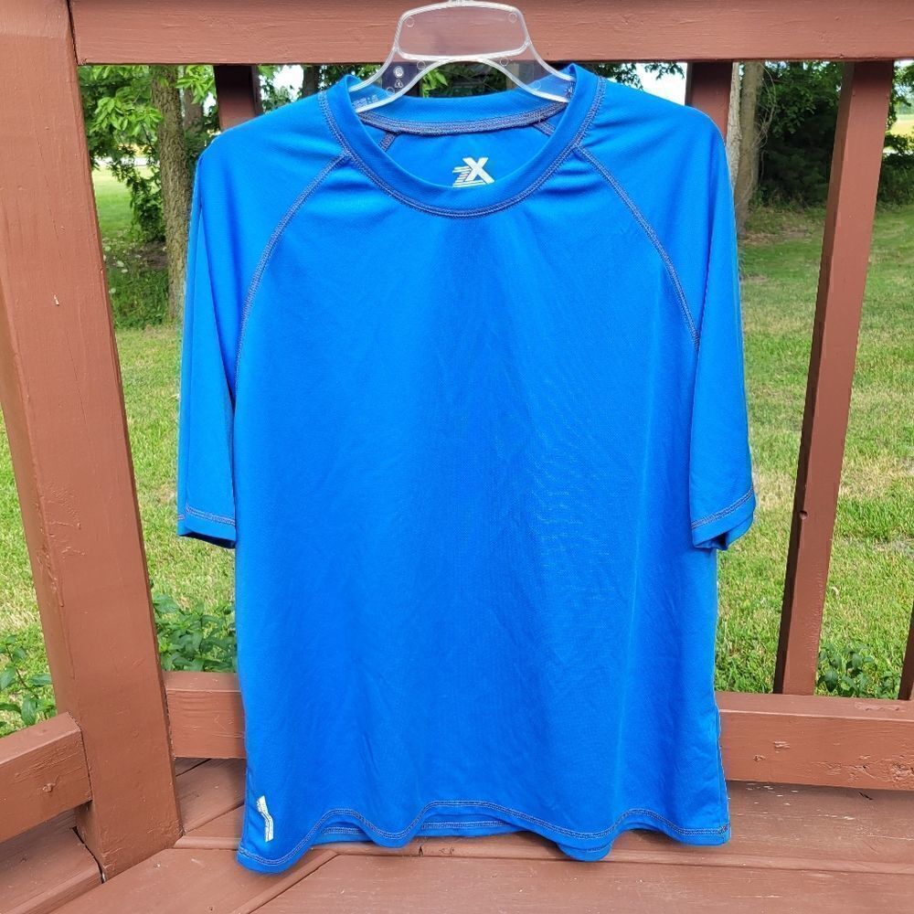 Reebok ZeroXposur Men's Athletic Blue Crew neck Pullover  Short sleeve Shirt 2XL